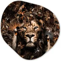 MuchoWow Organische wanddecoratie 40x40 cm - Organisch schilderij Dieren - Vlinders - Vogels - Muurdecoratie woonkamer - Kamer decoratie - Schilderijen - Muurcirkel aesthetic