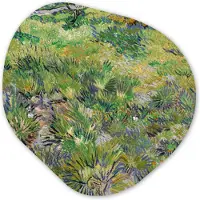MuchoWow Organische wanddecoratie 40x40 cm - Organisch schilderij Lang gras met vlinders - Vincent van Gogh - Muurdecoratie woonkamer - Kamer decoratie - Schilderijen - Muurcirkel aesthetic