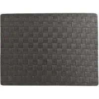 Cosy & Trendy 1x Rechthoekige onderzetters/placemats voor borden grijze geweven print 30 x 40 cm - Placemats