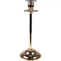 Clayre & Eef Kandelaar 25 cm Goudkleurig Ijzer Rond Kaarsenstandaard Goudkleurig Kaarsenstandaard