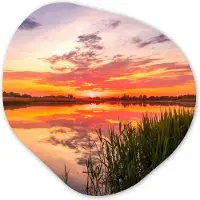 MuchoWow Organische wanddecoratie 40x40 cm - Organisch schilderij Water - Lucht - Natuur - Muurdecoratie woonkamer - Kamer decoratie - Schilderijen - Muurcirkel aesthetic