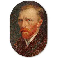 MuchoWow Muurovaal 60x90 cm - Ovale wanddecoratie Zelfportret - Vincent van Gogh - Ovalen schilderij - Muurdecoratie woonkamer - Kamer decoratie - Schilderijen - Wandcirkel