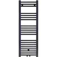 Klea Handdoekradiator Middenaansluiting 1200x400cm 458 Watt Geborsteld Mat Zwart