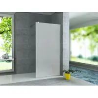 Klea Eco Inloopdouchewand Antikalk Met Chroom Profiel En Stabilisatiestang 8mm Veiligheidsglas 90x200cm Melkglass