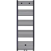 Klea Handdoekradiator Middenonderaansluiting 1100x500mm 458 Watt Geborsteld Mat Zwart