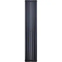 Klea Designradiator Ovaal Dubbel 1800x354mm 12 Tubes 1230 Watt Mat Zwart