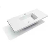 Veroni Bagnotti Beta Solid Surface Enkele Wastafel - 100cm - Acryl Wit