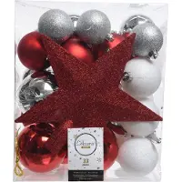 Décoris 023324 Kerstballen Kunststof Mix - 33 Stuks