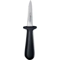 Triangle Oestermes met Veilige Grip - RVS Lemmet - Zwart Kunststof Heft - 16 cm