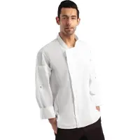 Chef Works Urban Hartford unisex koksbuis met rits lange mouw wit M, Borstomvang: 102-107cm