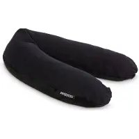 Snoozzz Voedingskussen Premium Kwaliteit - 185 cm – Microparel Vulling – Wasbare Hoes - Teddy Zwart