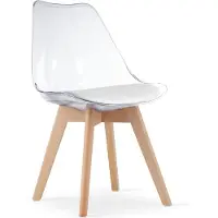 Viking Choice MARK - Eetkamerstoel - houten onderstel - set van 4 - transparant