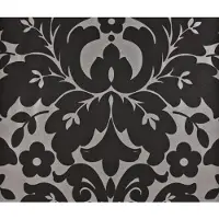 Dutch Wallcoverings - Schuimvinyl medaillon zwart/zilver