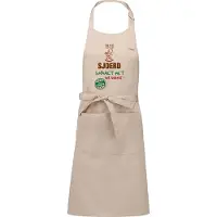 Kariban Naamcadeau - Naamschort - Keukenschort met je naam - BBQ schort - verjaardag - vaderdag - beige - het smaakt het lekkerst bij: Sjoerd