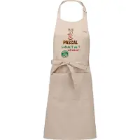 Kariban Naamcadeau - Naamschort - Keukenschort met je naam - BBQ schort - verjaardag - vaderdag - beige - het smaakt het lekkerst bij: Pascal