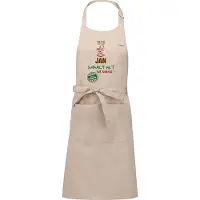 Kariban Naamcadeau - Naamschort - Keukenschort met je naam - BBQ schort - verjaardag - vaderdag - beige - het smaakt het lekkerst bij: Jan