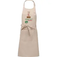 Kariban Naamcadeau - Naamschort - Keukenschort met je naam - BBQ schort - verjaardag - vaderdag - beige - het smaakt het lekkerst bij: Mike