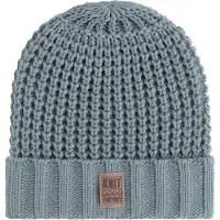 Knit Factory Robin Gebreide Muts Heren & Dames - Beanie hat - Stone Green - Grofgebreid - Warme groene Wintermuts - Unisex - One Size