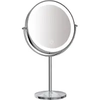 Guido Gusto Make-up spiegel staand 10x vergrotend met dimbare LED verlichting chroom