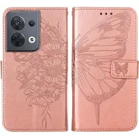Mobigear Butterfly Bookcase voor OPPO Reno 8 5G - Roségoud