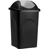 Stefanplast Vuilnisbak Zwart/Zilver Kunststof 60L