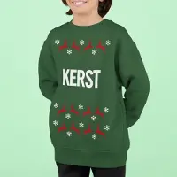 B&C Foute Kersttrui Groen Kind - Kerst Rendieren (7-8 jaar - MAAT 122/128) - Kerstkleding voor jongens & meisjes