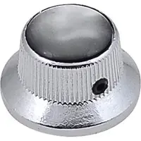 Boston Elegante KCH-263 belknop met zwarte parelinleg en chroomafwerking