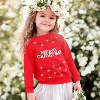B&C Kersttrui Rood Kind - Merry Christmas Rendieren (12-14 jaar - MAAT 158/164) - Kerstkleding voor jongens & meisjes