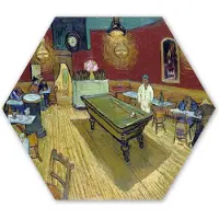 MuchoWow Hexagon wanddecoratie - Kunststof Wanddecoratie - Hexagon Schilderij - Het Nachtcafé - Vincent van Gogh - 120x103 cm