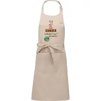 Kariban Naamcadeau - Naamschort - Keukenschort met je naam - BBQ schort - verjaardag - vaderdag - beige - het smaakt het lekkerst bij: Sander
