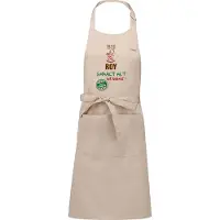 Kariban Naamcadeau - Naamschort - Keukenschort met je naam - BBQ schort - verjaardag - vaderdag - beige - het smaakt het lekkerst bij: Roy