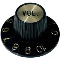 Boston KG-260-V Witch Hat Knop met Gouden Kap - Zwart Volumeknop