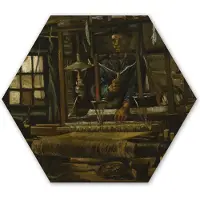 MuchoWow Hexagon wanddecoratie - Kunststof Wanddecoratie - Hexagon Schilderij - De wever - Vincent van Gogh - 120x103 cm
