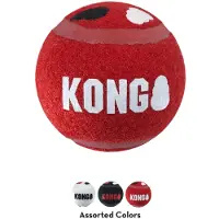 Kong Signature Speelballen M - steviger dan tennisballen - niet schurend materiaal - speelbal voor honden - 3 stuks