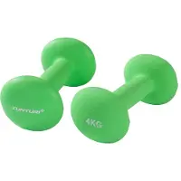 Tunturi Dumbbell set - 2 x 4,0 kg - Neopreen - Fluor Groen - Incl. gratis fitness app