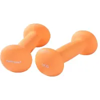 Tunturi Dumbbell set - 2 x 1,0 kg - Neopreen - Fluor Oranje - Incl. gratis fitness app