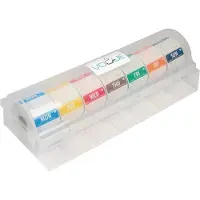 Vogue Multidispenser Vogue 5cm, incl 7 rollen voedseletiketten daglabels oplosbaar