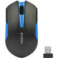 A4Tech A4 TECH V-TRACK G3-200N-1 A4TMYS46037 Muis (optisch, 1000 DPI, zwarte kleur) (Draadloze), Muis, Zwart, Blauw