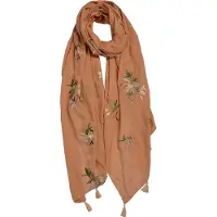 Juleeze Sjaal Dames Print 70x180 cm Geel Synthetisch Bloemen