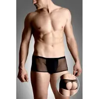 Softline sexy doorzichtige boxer met open achterkant zwart XL