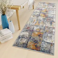 Tapiso Lazur Tapijt Loper Grijs Hal Woonkamer Vloerkleed Maat- 70x1150