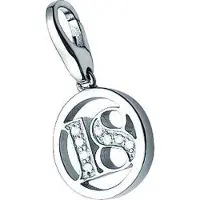Giorgio Martello gerhodineerd sterling zilver bedel / charm, cijfer * 18 * zirkonia's en karabijnslot.