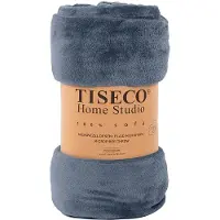 Tiseco Plaid Home Studio Cosy Stone Blue-240 x 220 cm