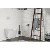 Zack Carvo Toiletborstelhouder - open - wandmontage - zwart 40507