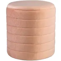 Ptmd collection PTMD Donut Velvet taupe round pouf (Taupe, 40x42x40 diameter: 40cm)