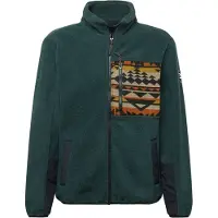 Iriedaily Fleece jas 'Wonderer Track' groen / oranje / zwart / wit