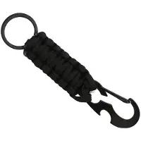 LGT JWLS Sleutelhanger Zwart Paracord met Ring en Musketon
