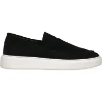 Manfield Zwarte suède loafers met sportieve zool | Maat 43