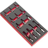 Facom schuimrubbermat. 13 stuks Torx doppen, 1/2 inch