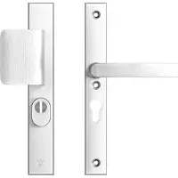 Axa Edge Plus veiligheidsbeslag voordeur rechth. smalschild D-knop/Blok-kruk PC55 met kerntrekbeveiliging SKG3 - aluminium